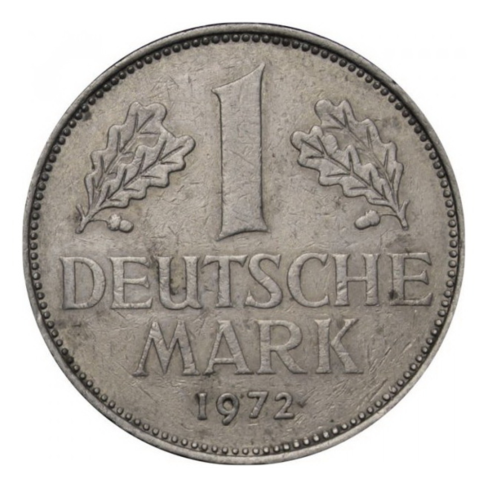 Монета номиналом 1 марка, Германия (ФРГ), 1972 г.
