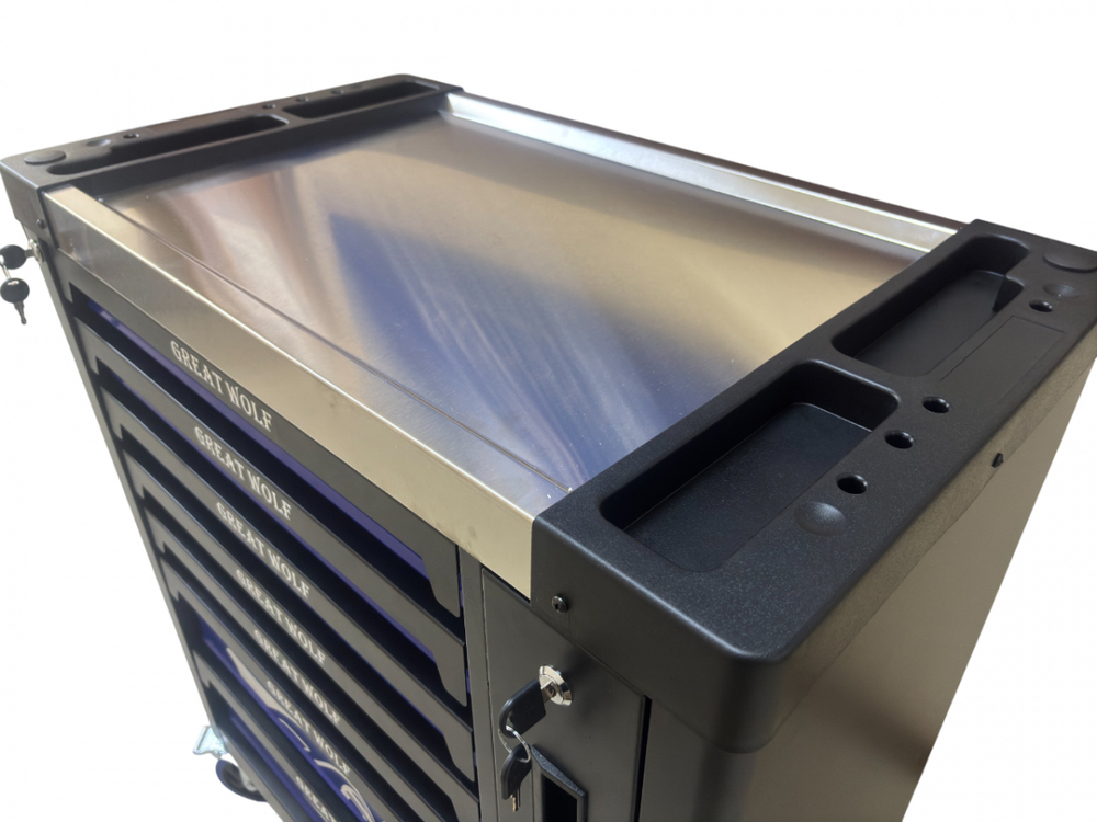 Инструментальная тележка GW-8ST BLUE Great Wolf (8 ящиков, центральный замок, колеса с блокировкой, усиленная)