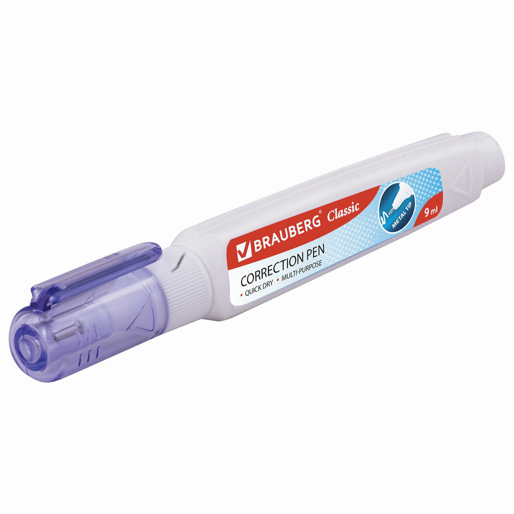 Ручка-корректор BRAUBERG 9 мл металлический наконечник (12 штук в упаковке)