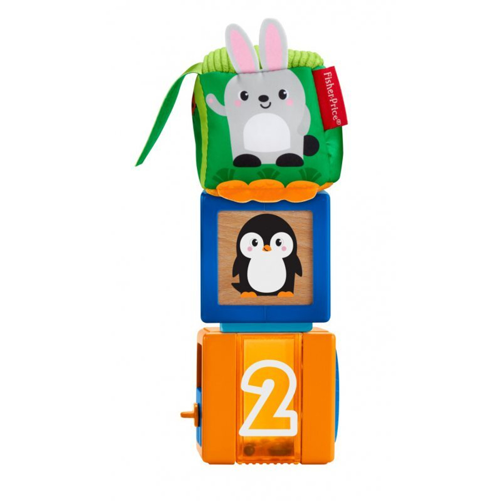Fisher-Price - Разноцветные животные - сенсорные блоки GJW13