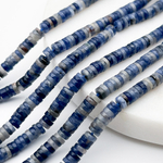 Содалит бусины, рондель, размер около 1,5*4 мм, цена за отрезок 19 см (1/2 нити)