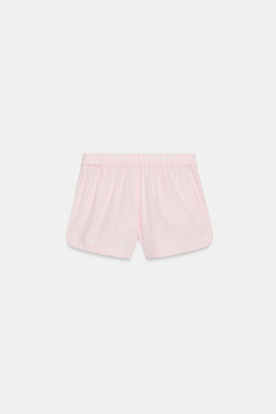 ZARA ШОРТЫ ИЗ ПОПЛИНА В ПОЛОСКУ, РОЗОВЫЙ/БЕЛЫЙ