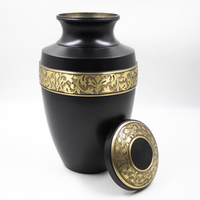 Урна для праха латунь с гравировкой "Монарх-2" черная