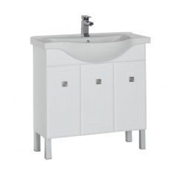 Тумба с раковиной Aquanet Стайл 85 белый (3 дверцы)