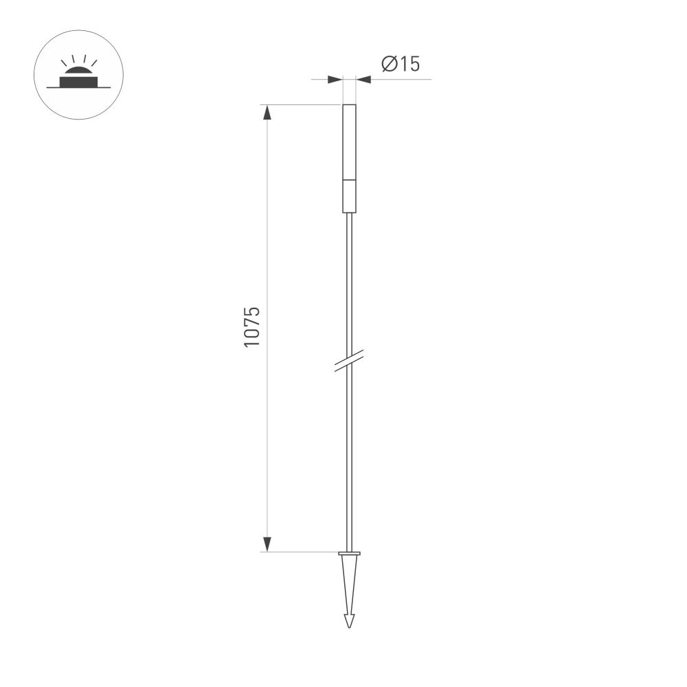 Светильник KT-CATALI-BOLL-H1075-0.5W Warm3000 (BK, 160 deg, 24V) (Arlight, IP65 Металл, 3 года) 050683