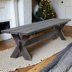 Скамейка садовая 200х44х45, Осло, деревянная скамья, массив сосны, для дома и сада, цвет графит, Dipriz