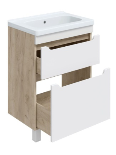 Тумба Рондо 80 (Фостер) Дуб серый с 2ящ.