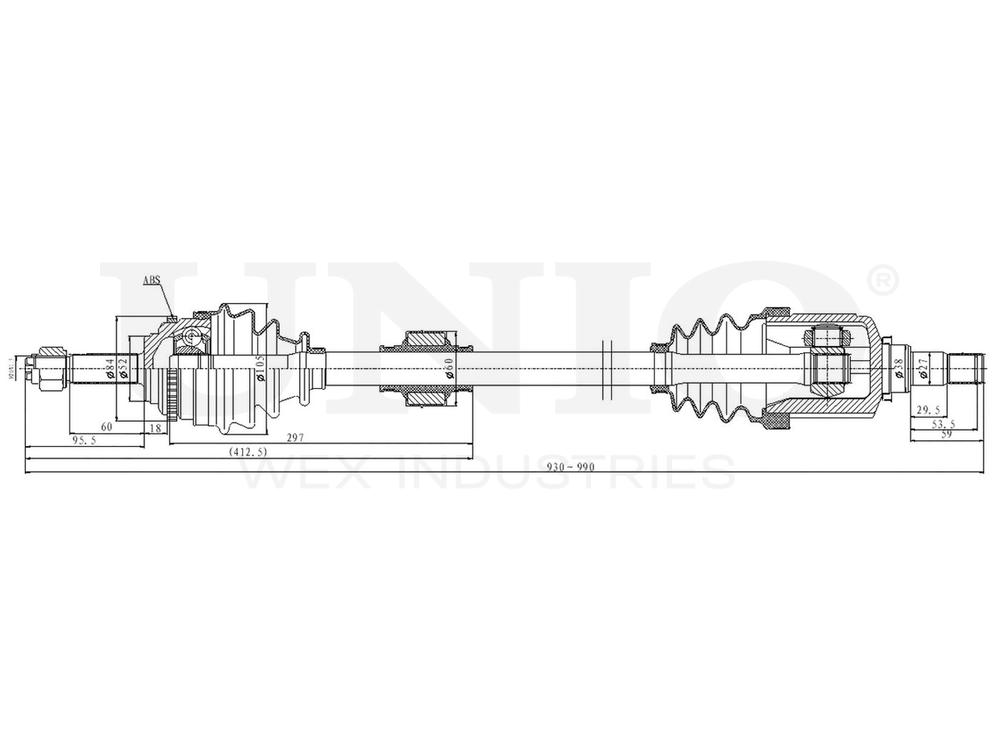 Привод в сборе передний правый UNIO CVJ-10127
