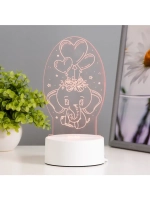 Светильник 3D ночник RISALUX «Слоненок», LED RGB, от сети, 1