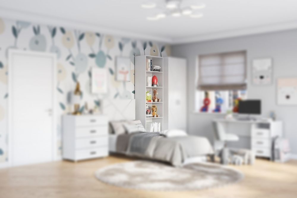 Стеллаж с полками МС "Сандра" (Белый лофт)