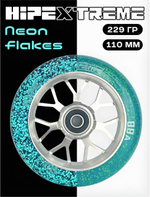 Колесо HIPExtreme Neon Flakes 110*24 мм, серебро/голубой