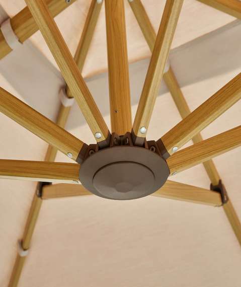 Зонт профессиональный Wing 3х3 м, тик, тортора. База и светильник в комплекте