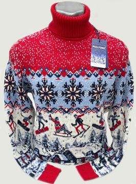 Pulltonic из шерсти и кашемира "Зимние забавы" Размеры (46-54)