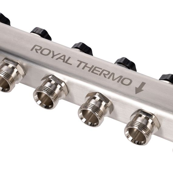 Коллектор Royal Thermo нерж. в сборе универсальный 1 ВР-3/4 НР с автомат. воздухоотвод-ми 9 вых. купить в Москве и Московской области по низкой цене с доставкой по России — (5) Коллектор Royal Thermo нерж. в сборе универсальный 1 ВР-3/4 НР с автомат. воздухоотвод-ми 9 вых. — (5)