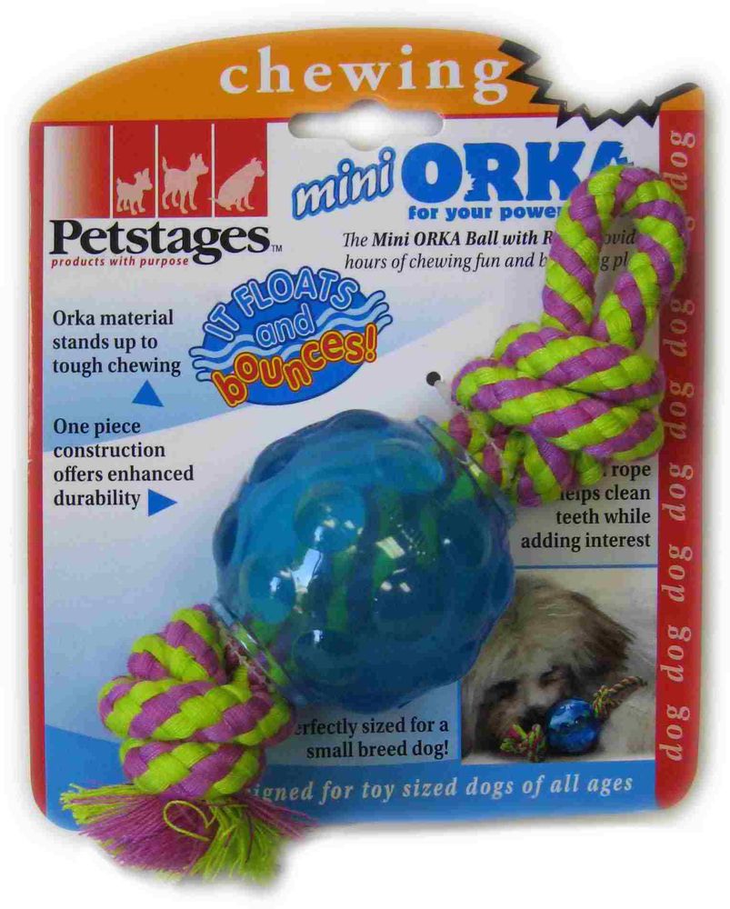Petstages игрушка для собак Mini &quot;ОРКА мячик с канатом&quot;