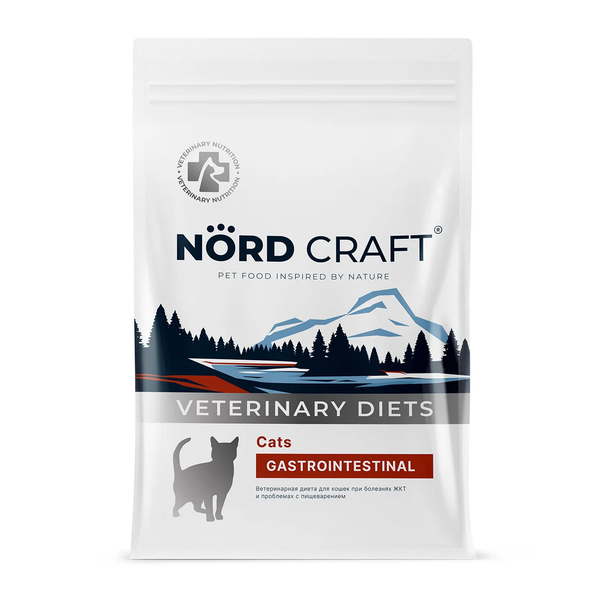Сухой корм Nord Craft Cats Gastrointestinal для кошек при болезнях ЖКТ и проблемах с пищеварением