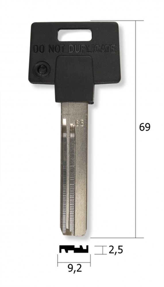 Заготовка вертикального ключа 10444 MUL-T-LOCK 066 Orig MTL066