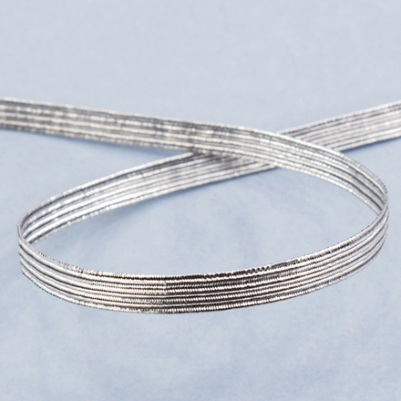 Резинка продежка 6,5 мм, цвет серебристый люрекс