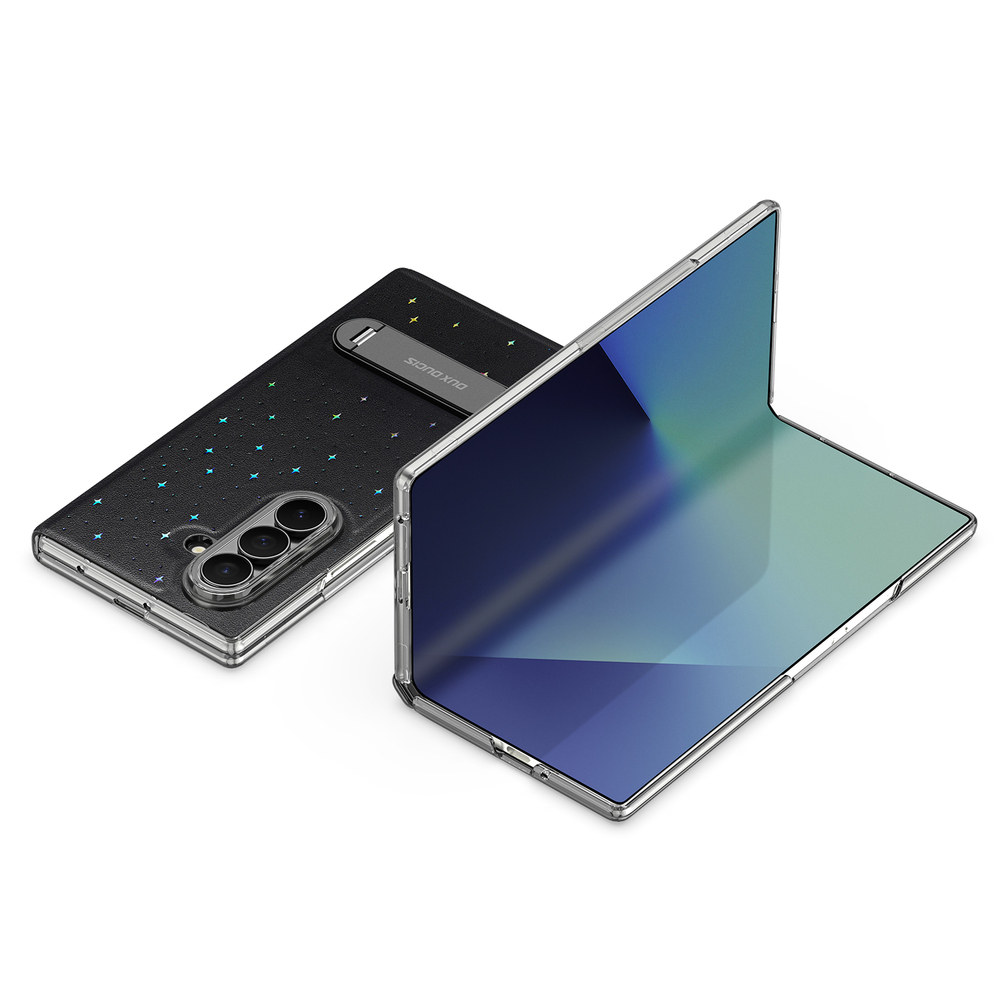 Чехол из кожи для смартфона Samsung Galaxy Z Fold 7, серия Stex Series (версия с вращающейся на 360 подставкой) от Dux Ducis