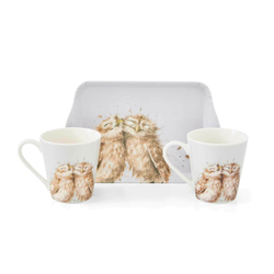 Royal Worcester - Набор Wrendale Designs из 2 чашек по 180 мл с подносом в виде совы / артикул   X0011658893  / GTIN 749151669468