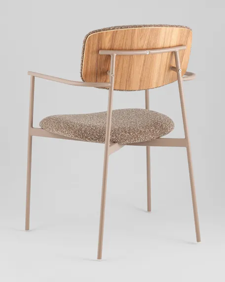 Стул с подлокотниками Talio, коричневый, бежевые ножки