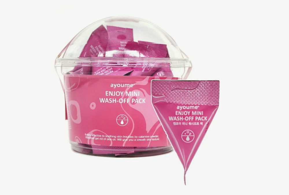 Маска для жирной кожи лица с каламиновой пудрой 3 г AYOUME ENJOY MINI WASH-OFF PACK