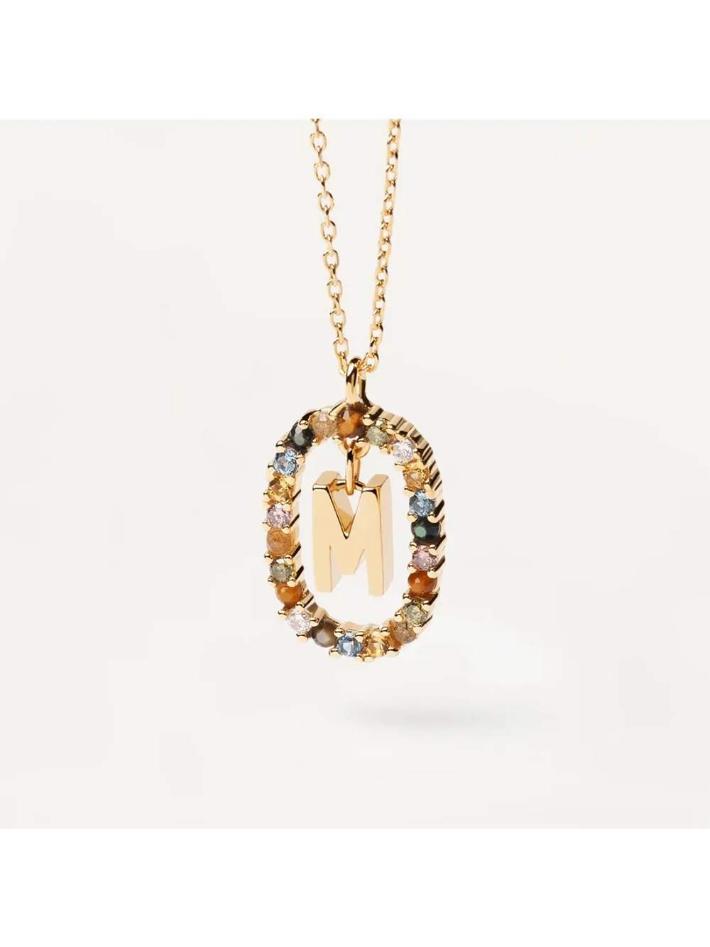 Колье женское PDPaola Буква M серебро 925 пробы покрытое золотом 750 пробы CO01-272-U