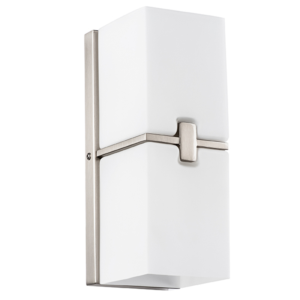 805620 Светильник настенный QUBICA 2х40W E14 НИКЕЛЬ/БЕЛЫЙ