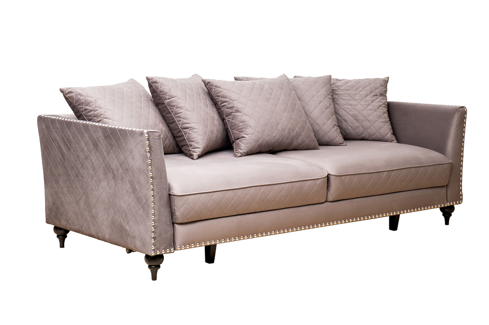 Диван трехместный Garda Decor Sorrento 230M серый велюр механизм пума