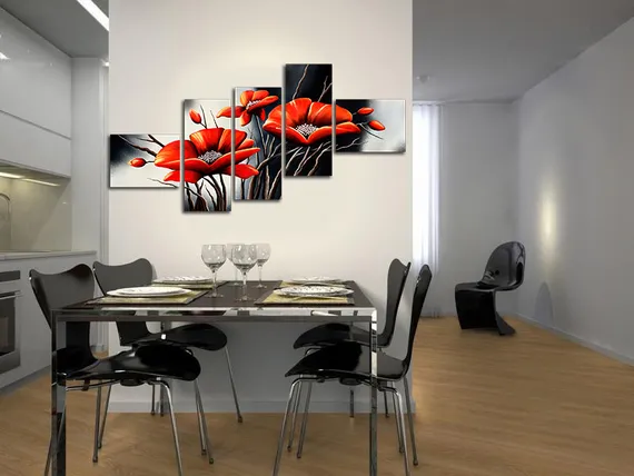 Модульная картина "Яркие бутоны"