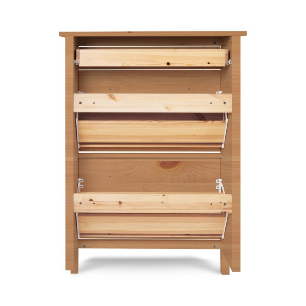 Обувница 3 ящика КЫМОР (HEMNES), 89х31х128 см, светло-коричневый