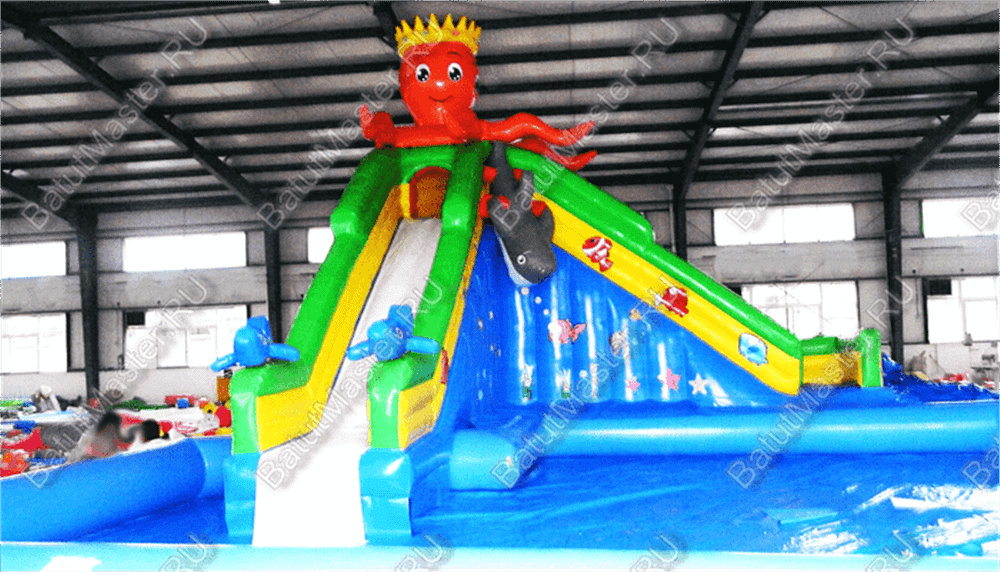 Наземный надувной аквапарк «Осьминог» 28*20*6 м