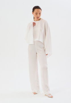 Брюки жатка летние на резинке белые