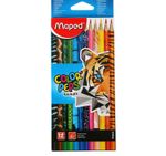Карандаши цветные MAPED (Франция) "Color'Peps Animals'", 12 цветов, трехгранные, заточенные, европодвес, 832212