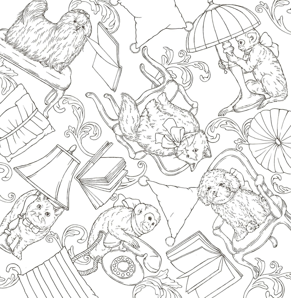 Symphony of Cute Animals. Coloring book