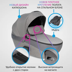Детская коляска Farfello Molly Pro 3 в 1 серый