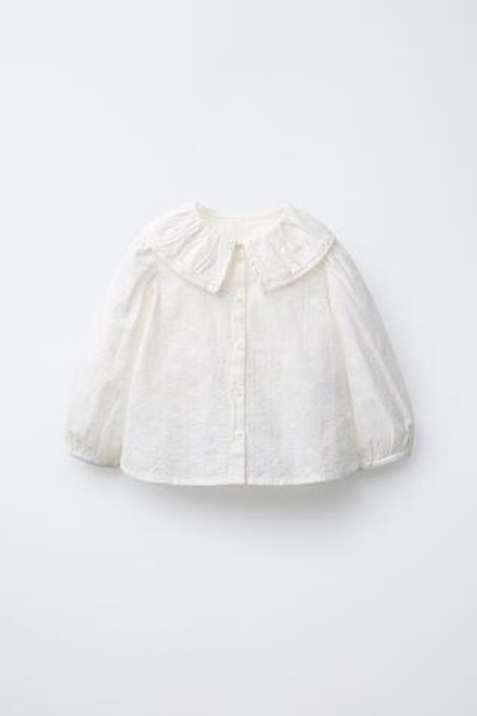 ZARA БЛУЗА С ВЫШИВКОЙ, ЭКРЮ