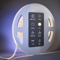Светодиодная лента Ультра 24ВD2216 8Вт/м 3000К 5м IP 20 201061 Led Strip 201061