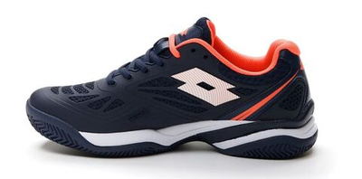 Женские Кроссовки теннисные Lotto Superrapida 200 II PRT W - navy blue/all white/coral fluo