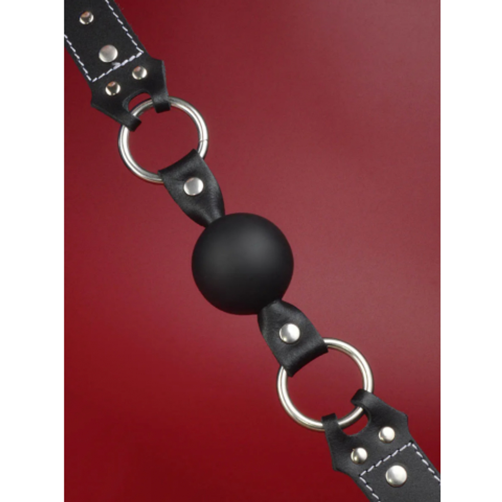 Кляп-шар с декоративной белой строчкой