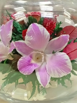 натуральные цветы в стекле, вакуум