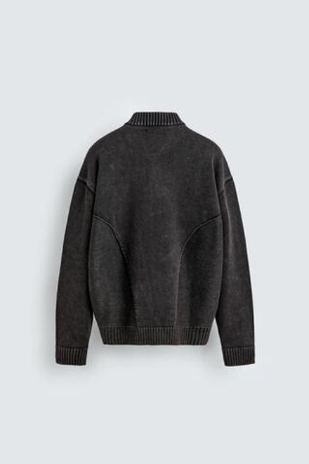 ZARA КАРДИГАН ИЗ ТРИКОТАЖА С ЭФФЕКТОМ ПОТЕРТОСТИ, КОРИЧНЕВЫЙ