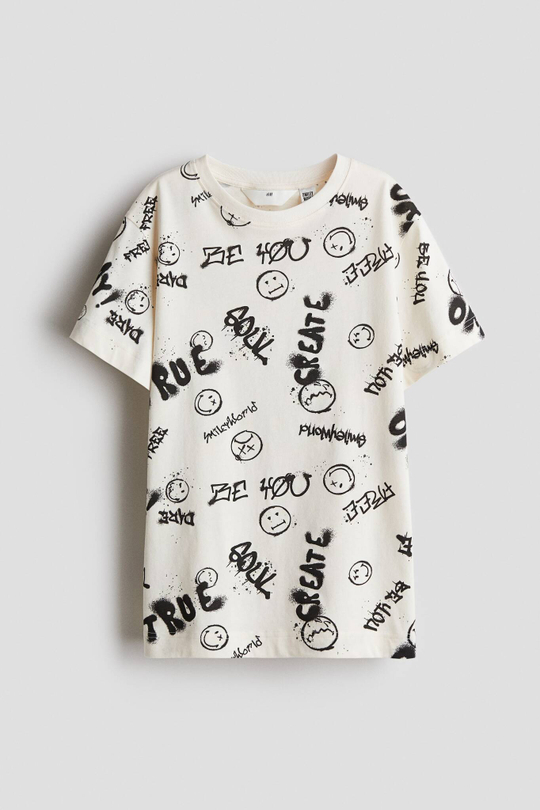H&M Футболка с принтом, белый
