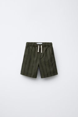 ZARA ШОРТЫ В ПОЛОСКУ, ХАКИ