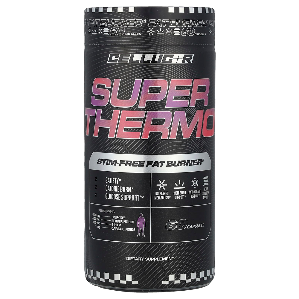 C4 / Cellucor, Super Thermo ™, сжигатель жира без стимуляторов, 60 капсул