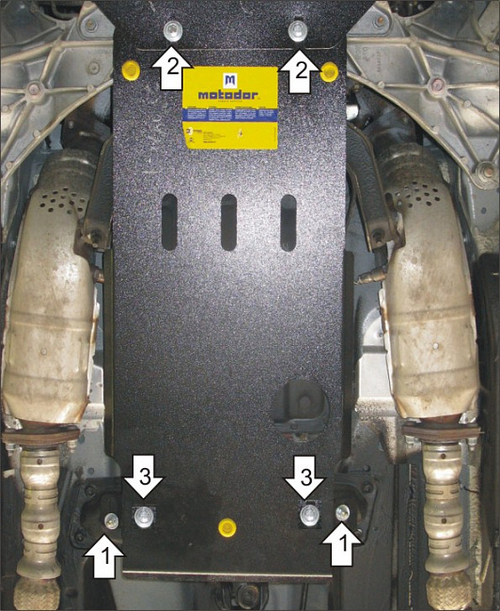 Усиленная защита Motodor кпп. 2 мм, сталь. для Infiniti M 25/G25 2010-2014 арт.08004