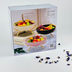 Lenardi 163-072 Фруктовница 25см на подставке MULTICOLOR в под.уп.(х8)Фарфор