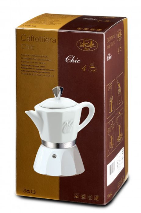 Кофеварка гейзерная G.A.T. CHIC 01-120-08B 400ml индукция, фарфор/алюминий