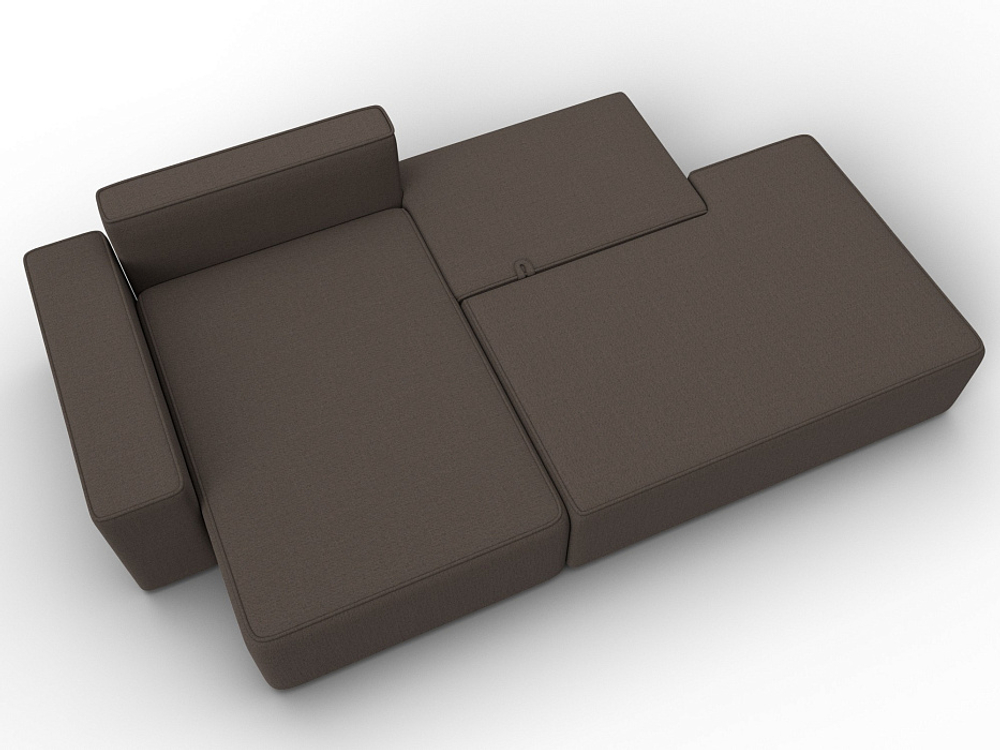 Диван угловой Лига-079 угол левый РОГОЖКА Амур 05 коричневый