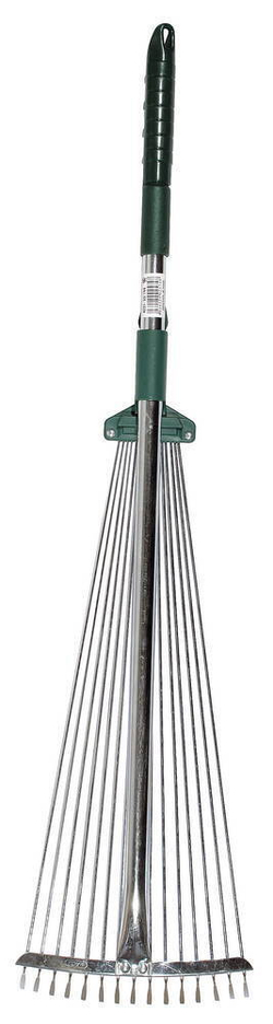RACO R744, длина 790-1240 мм, ширина 175-550 мм, с телескопическим черенком, 15 зубцов, регулируемые веерные грабли (4231-53/744)